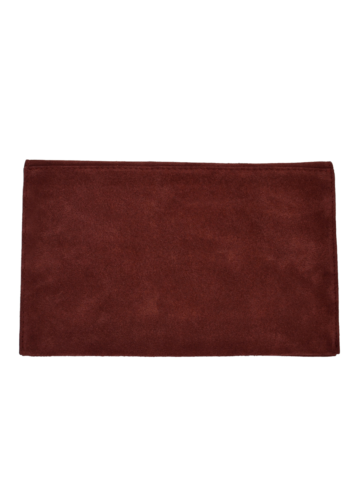 Τσάντα φάκελος από σουέντ δέρμα με χρυσή λεπτομέρεια φωτογραφία