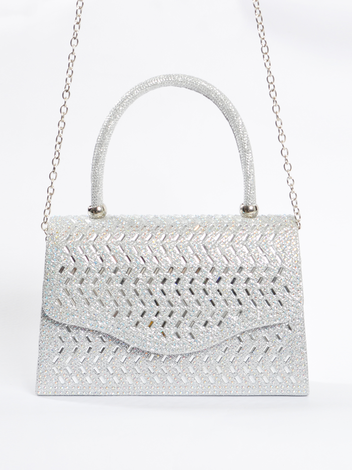 Glitter τσαντάκι χειρός με ανάγλυφο ζιγκ-ζαγκ σχέδιο φωτογραφία