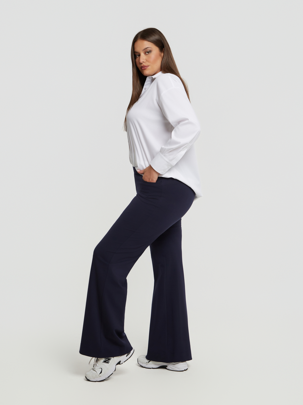 Παντελόνι καμπάνα ελαστικό βισκόζη φωτογραφία