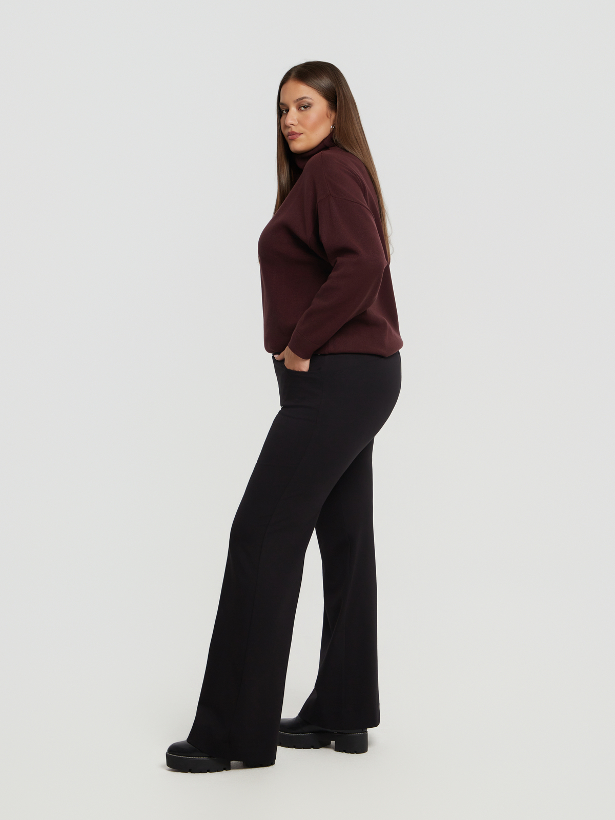 Παντελόνι καμπάνα ελαστικό βισκόζη φωτογραφία