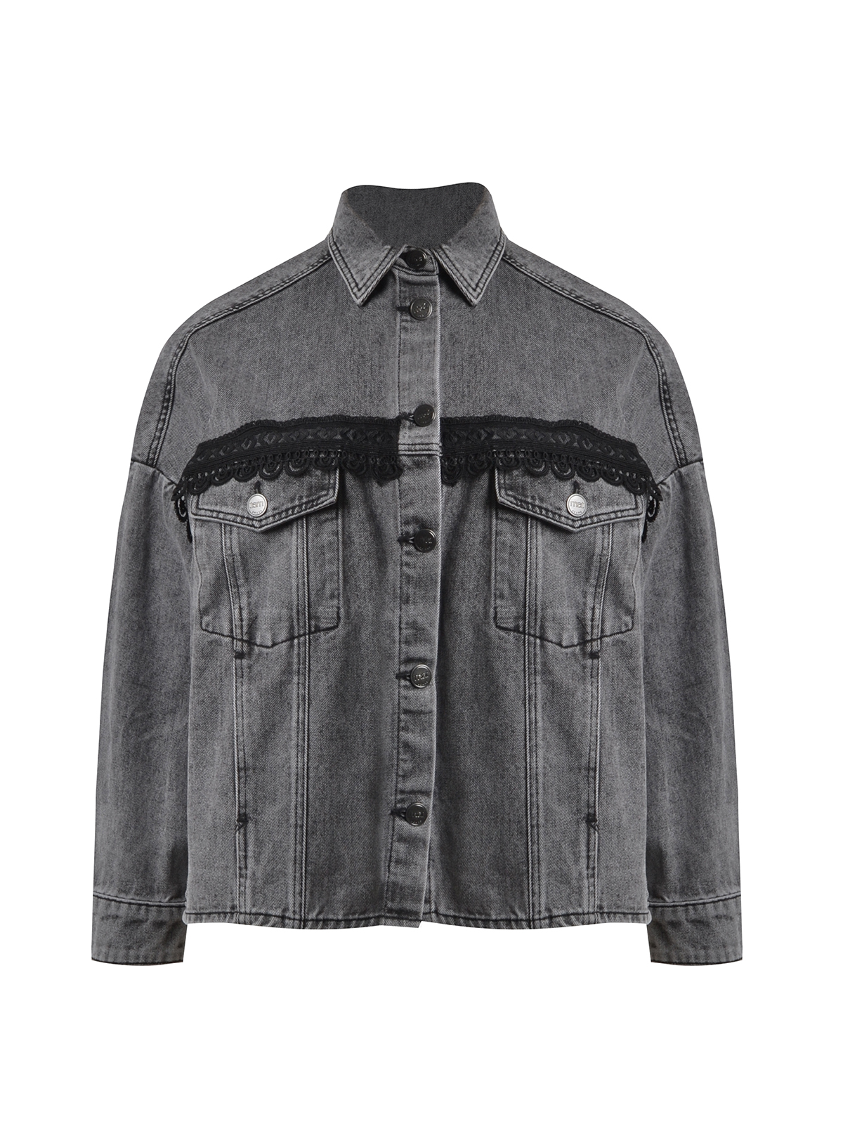 Τζιν τζάκετ με δαντελένια λεπτομέρεια φωτογραφία