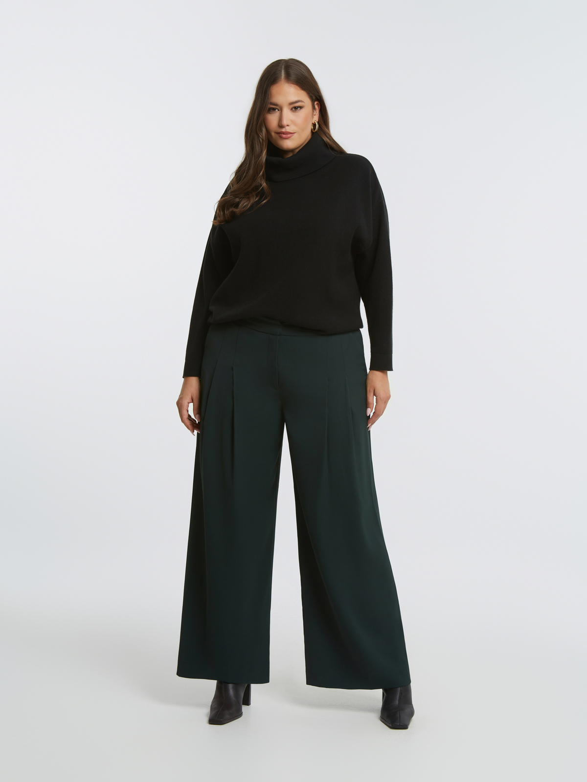 Wide-leg παντελόνι με πιέτες φωτογραφία