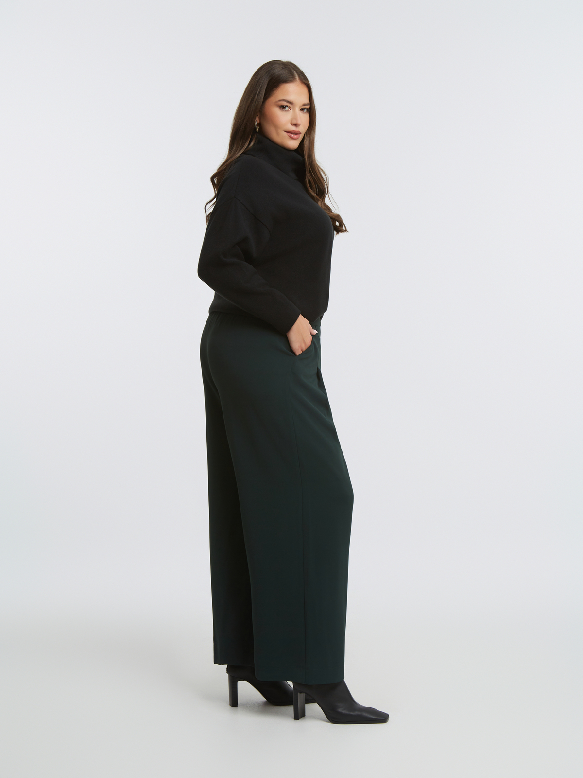 Wide-leg παντελόνι με πιέτες φωτογραφία