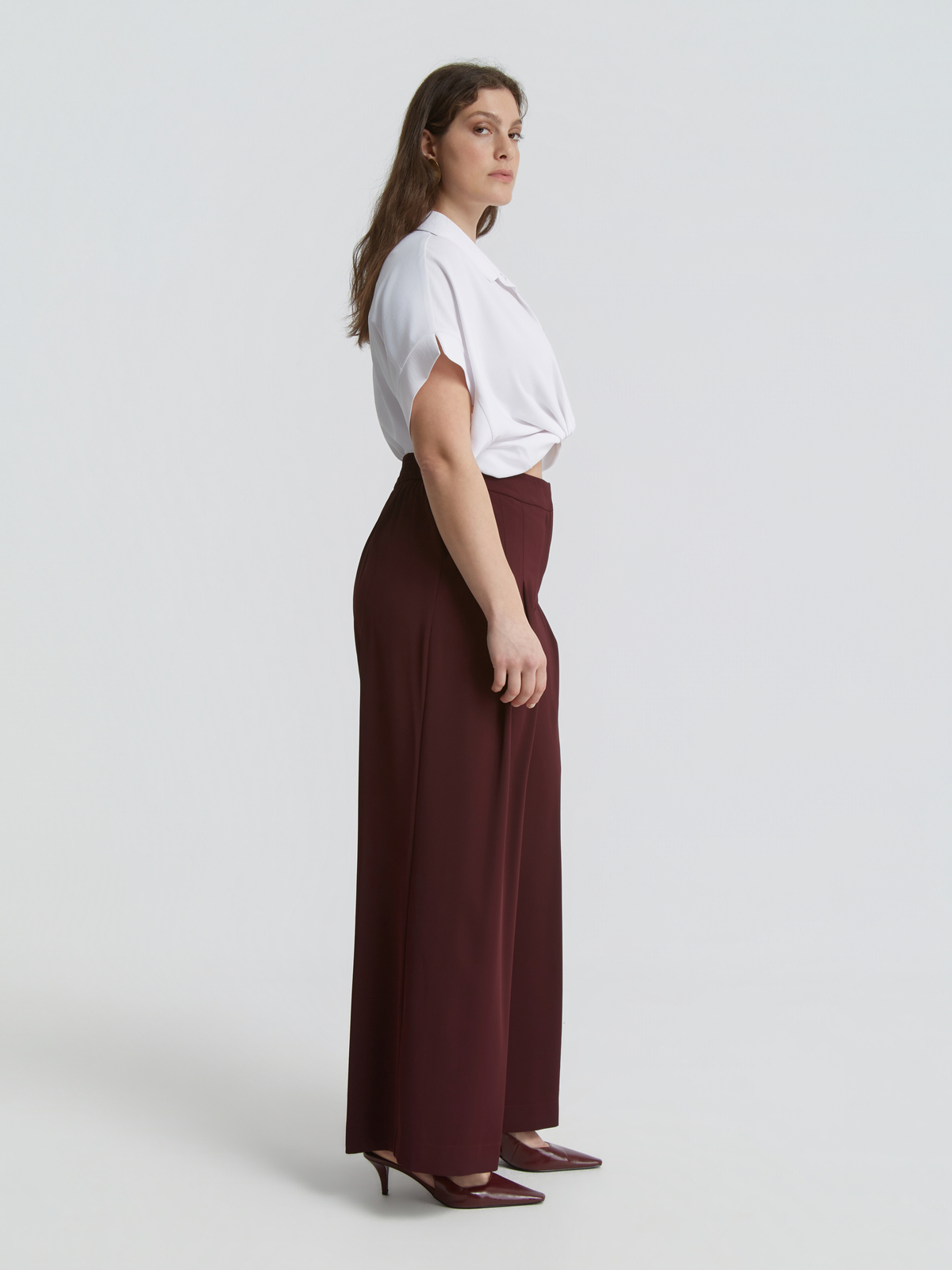 Wide-leg παντελόνι με πιέτες φωτογραφία