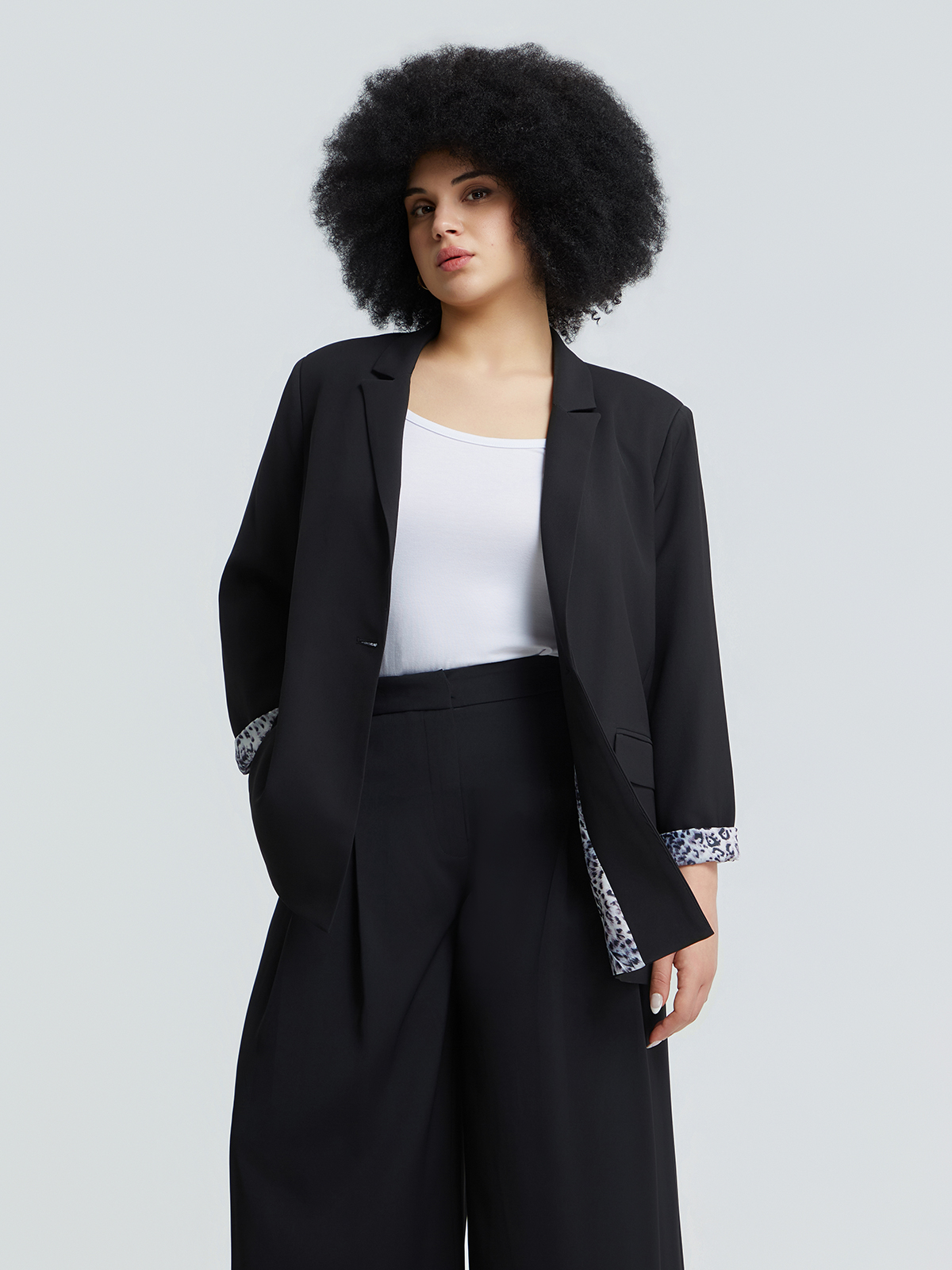 Wide-leg παντελόνι με πιέτες φωτογραφία