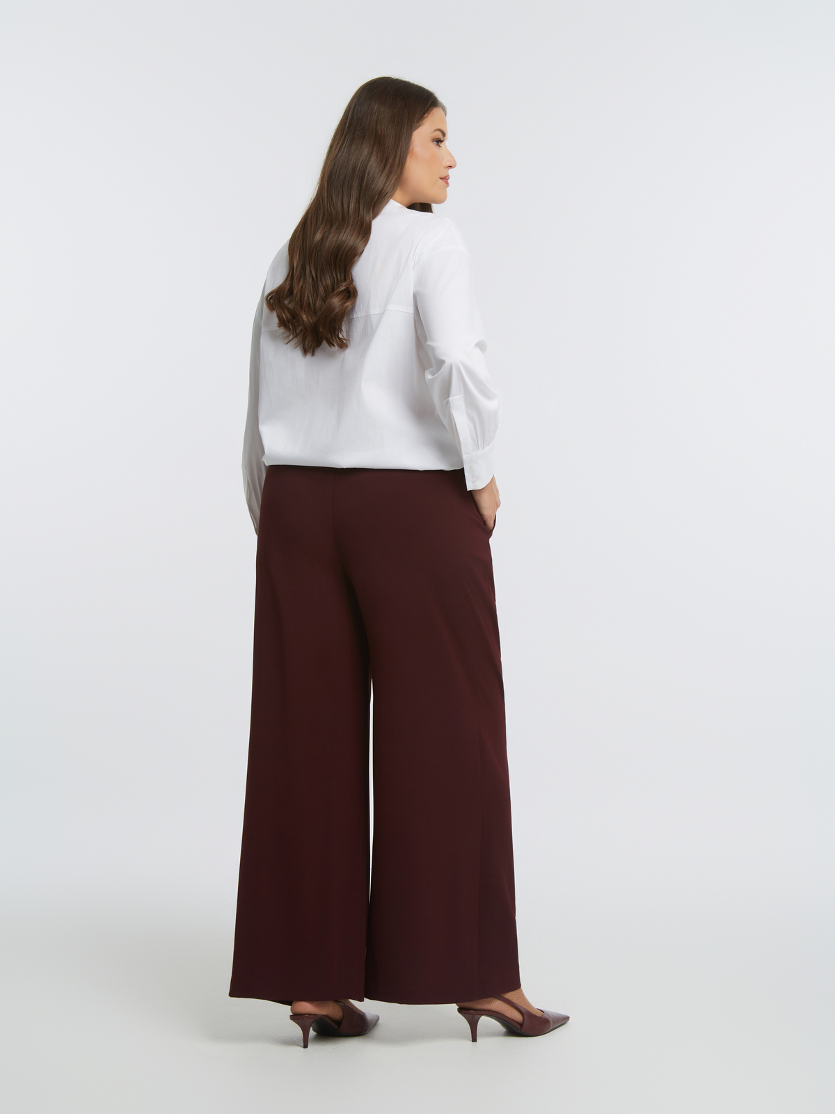 Wide-leg παντελόνι με πιέτες φωτογραφία