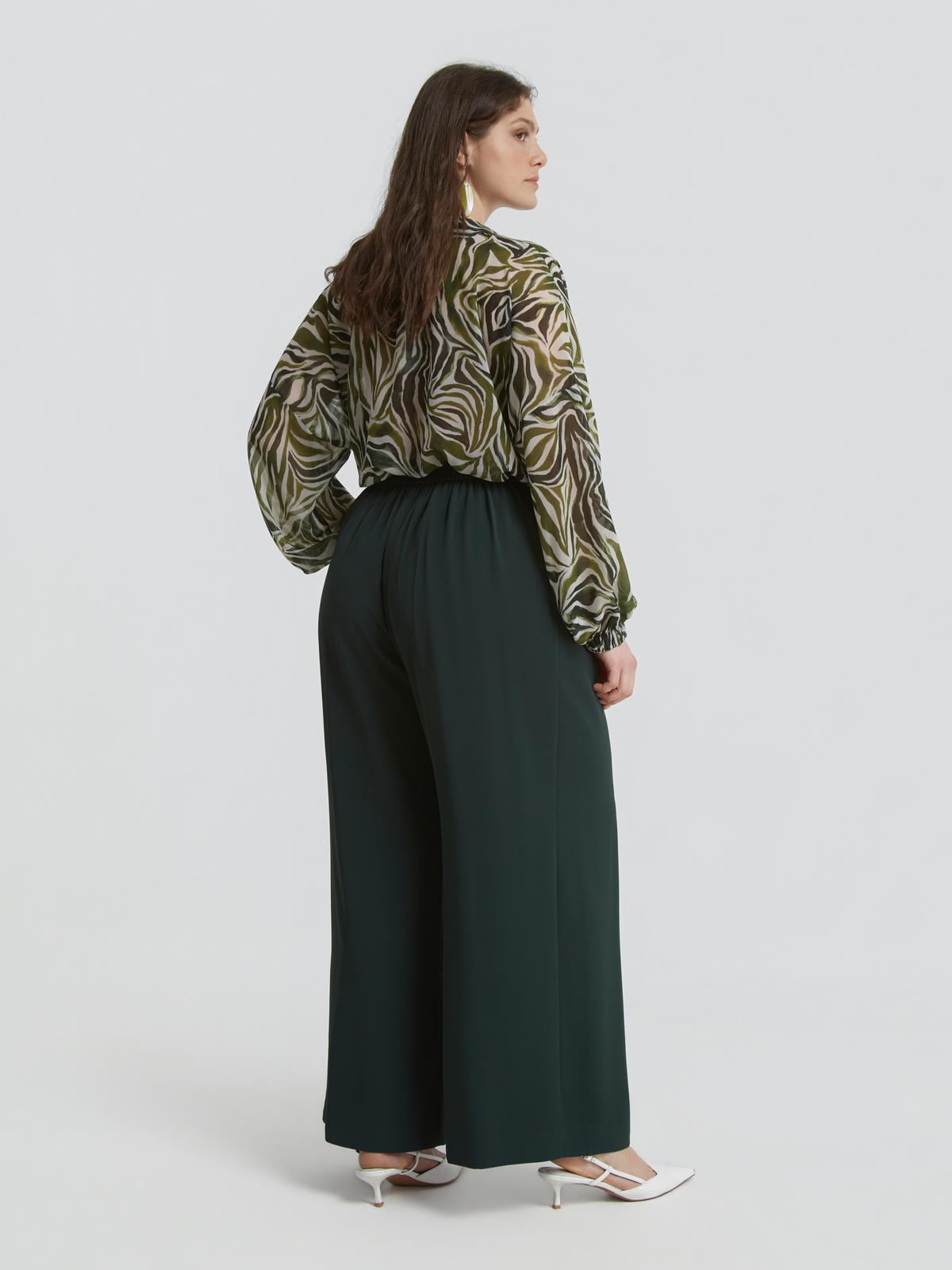 Wide-leg παντελόνι με πιέτες φωτογραφία