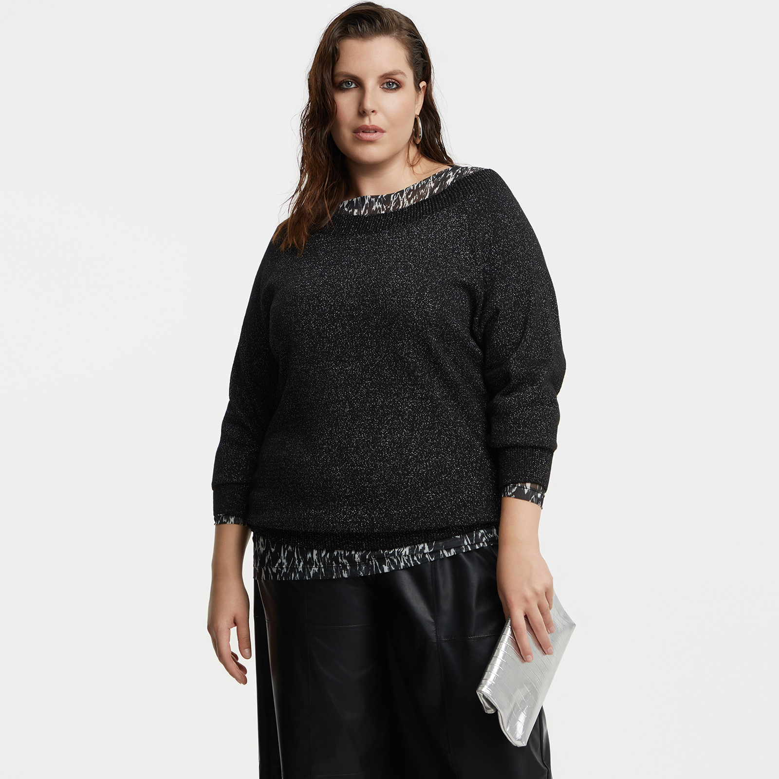 MAT FASHION Μπλούζα πλεκτή χαμόγελο με μαλλί