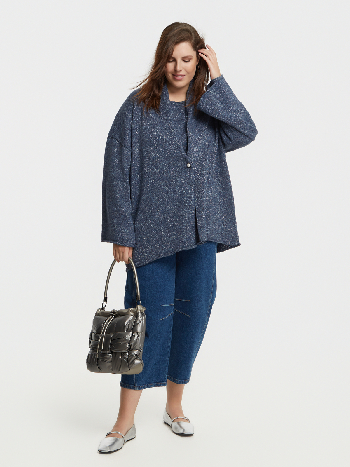 Ζακέτα πλεκτή με κούμπωμα φωτογραφία