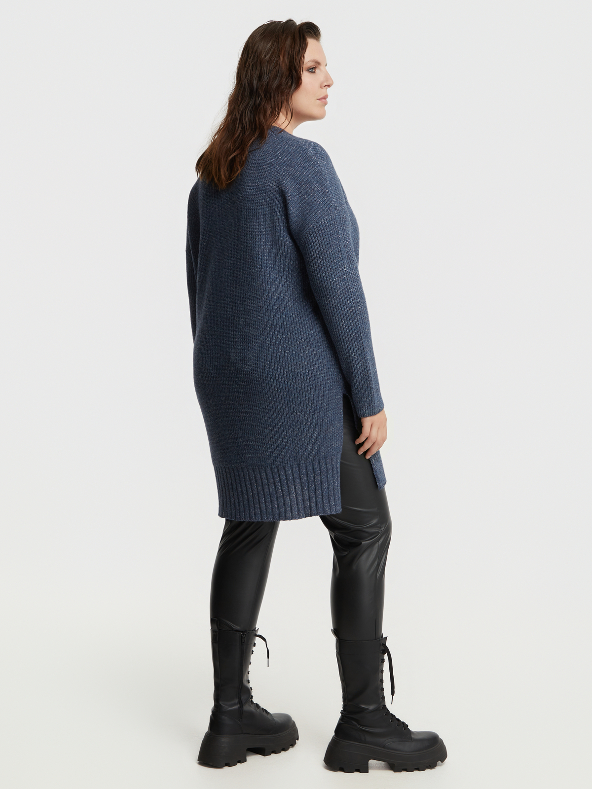 Μπλούζα πλεκτή V με μαλλί φωτογραφία