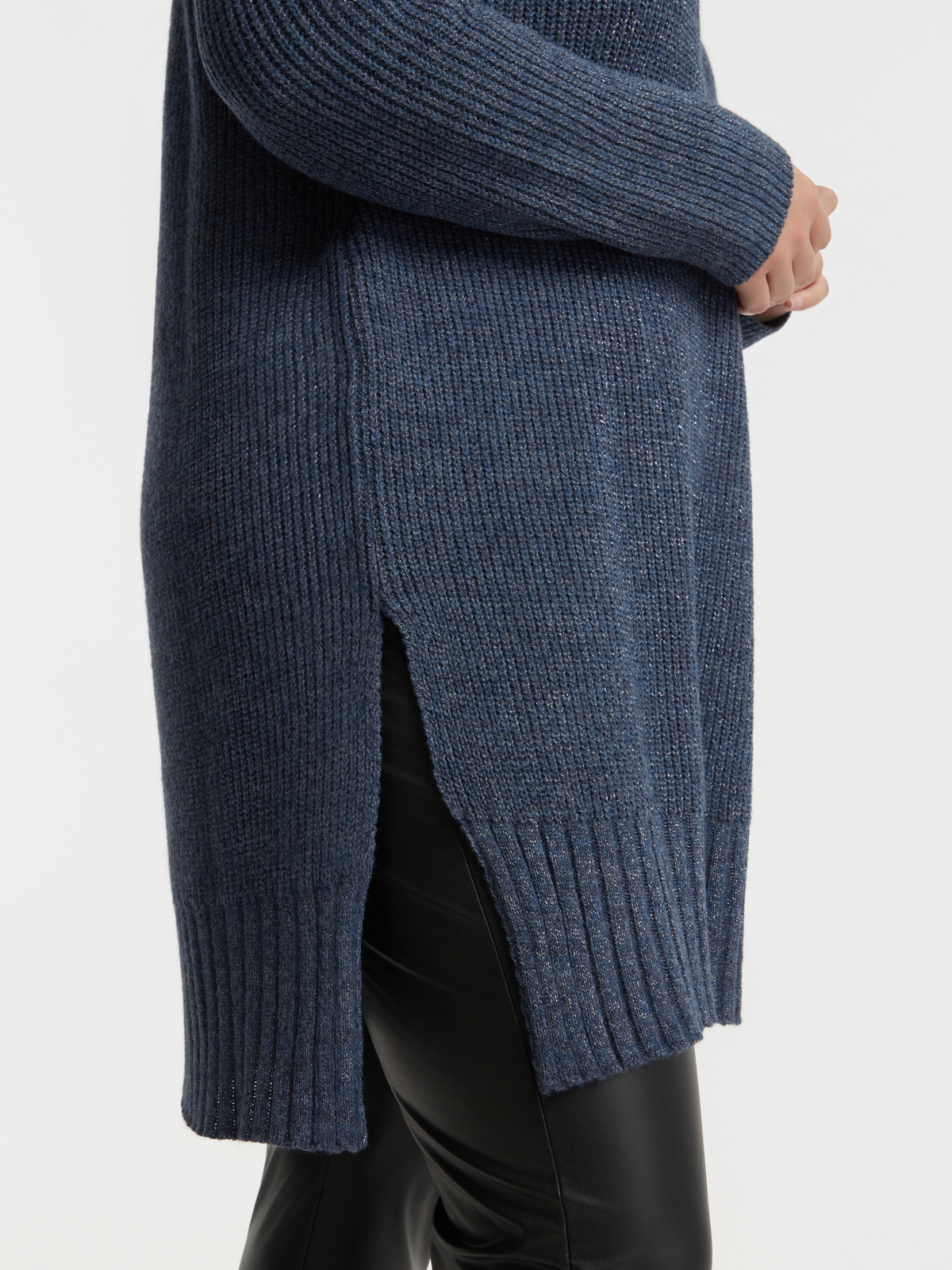 Μπλούζα πλεκτή V με μαλλί φωτογραφία