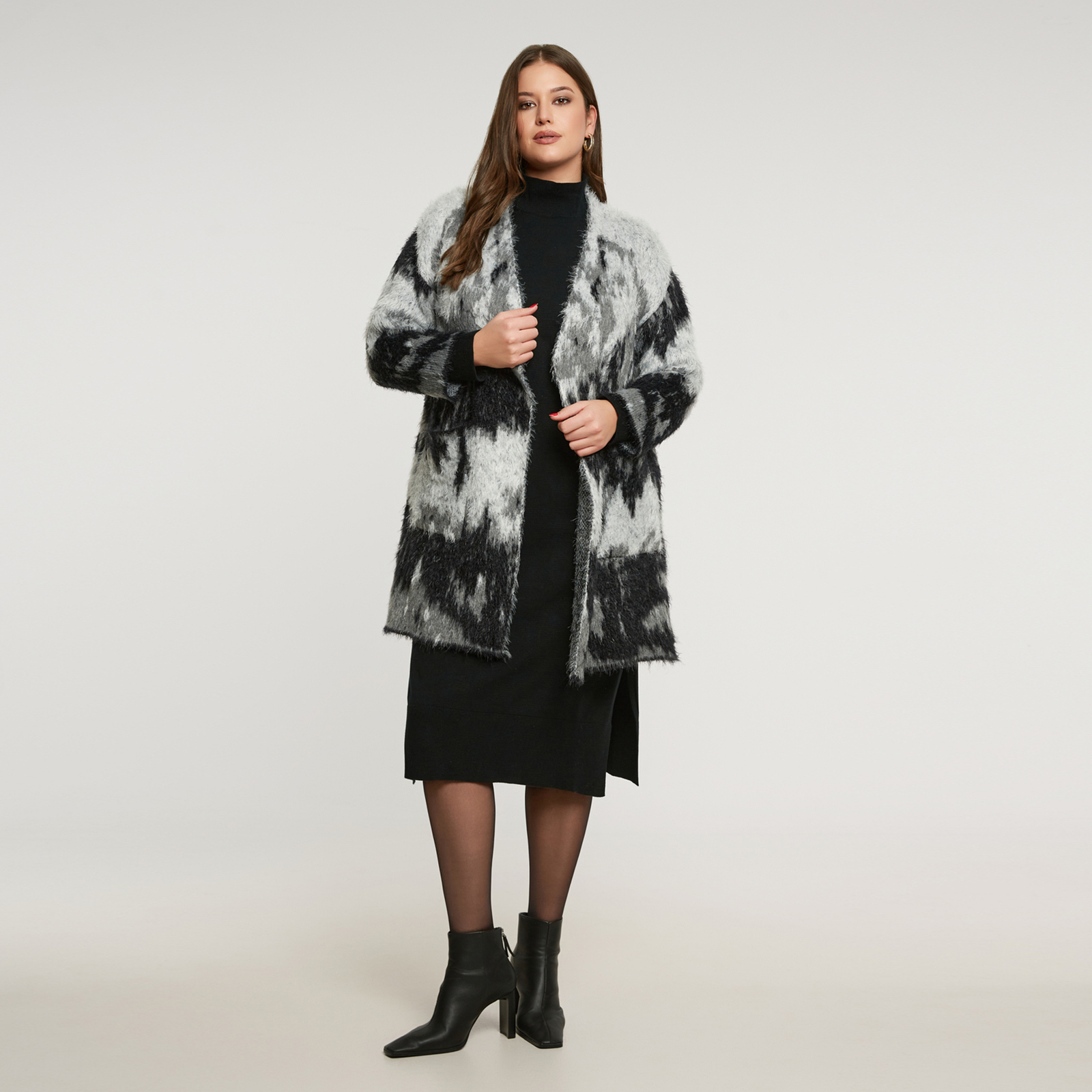 MAT FASHION Πλεκτή ζακέτα με ombre σχέδιο