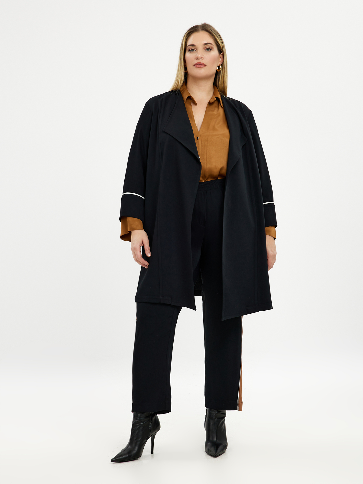 Ζακέτα σακάκι με color-block πλαϊνή φάσα φωτογραφία