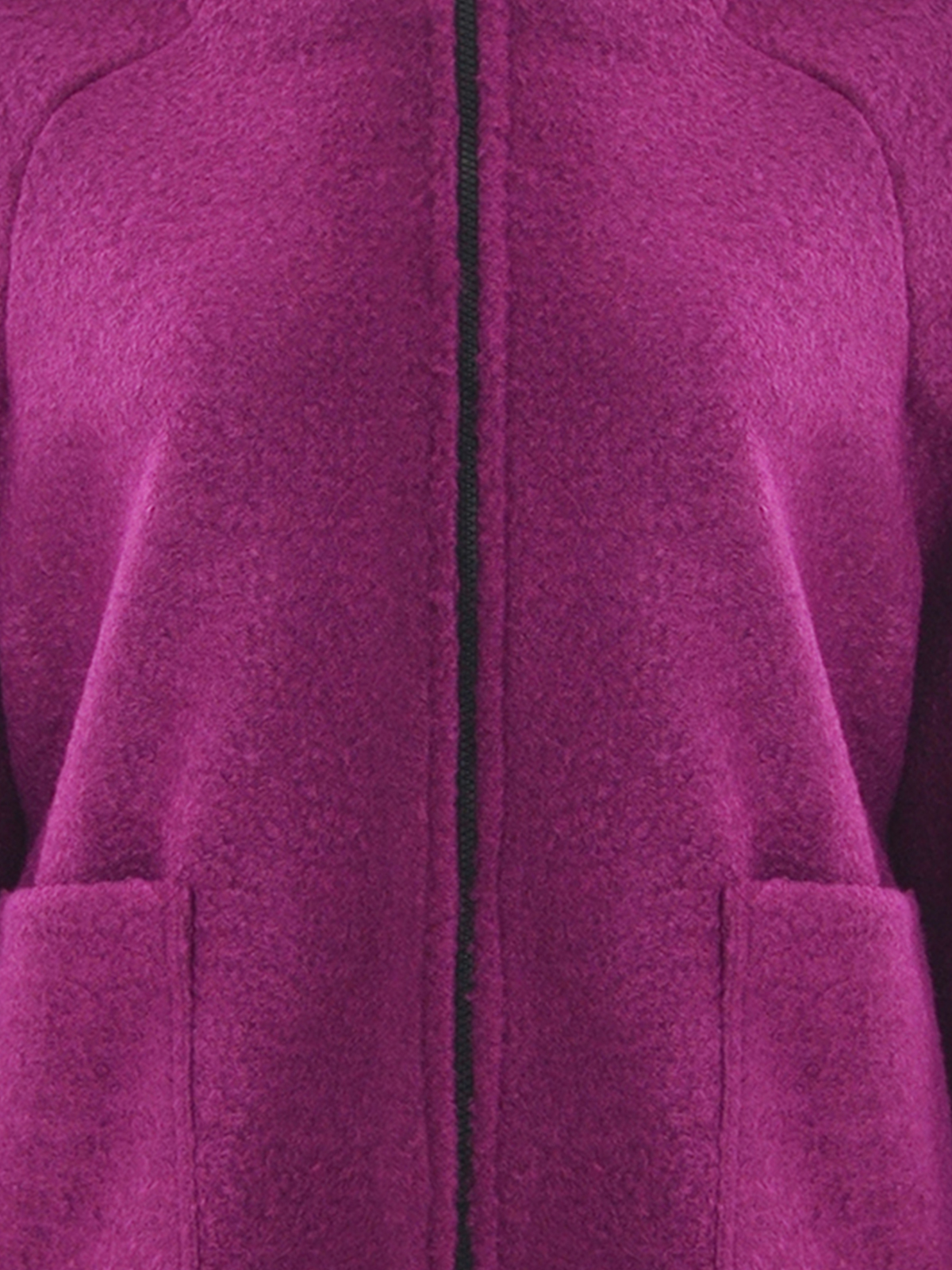 Μπουκλέ ζακέτα με κουκούλα και φερμουάρ φωτογραφία