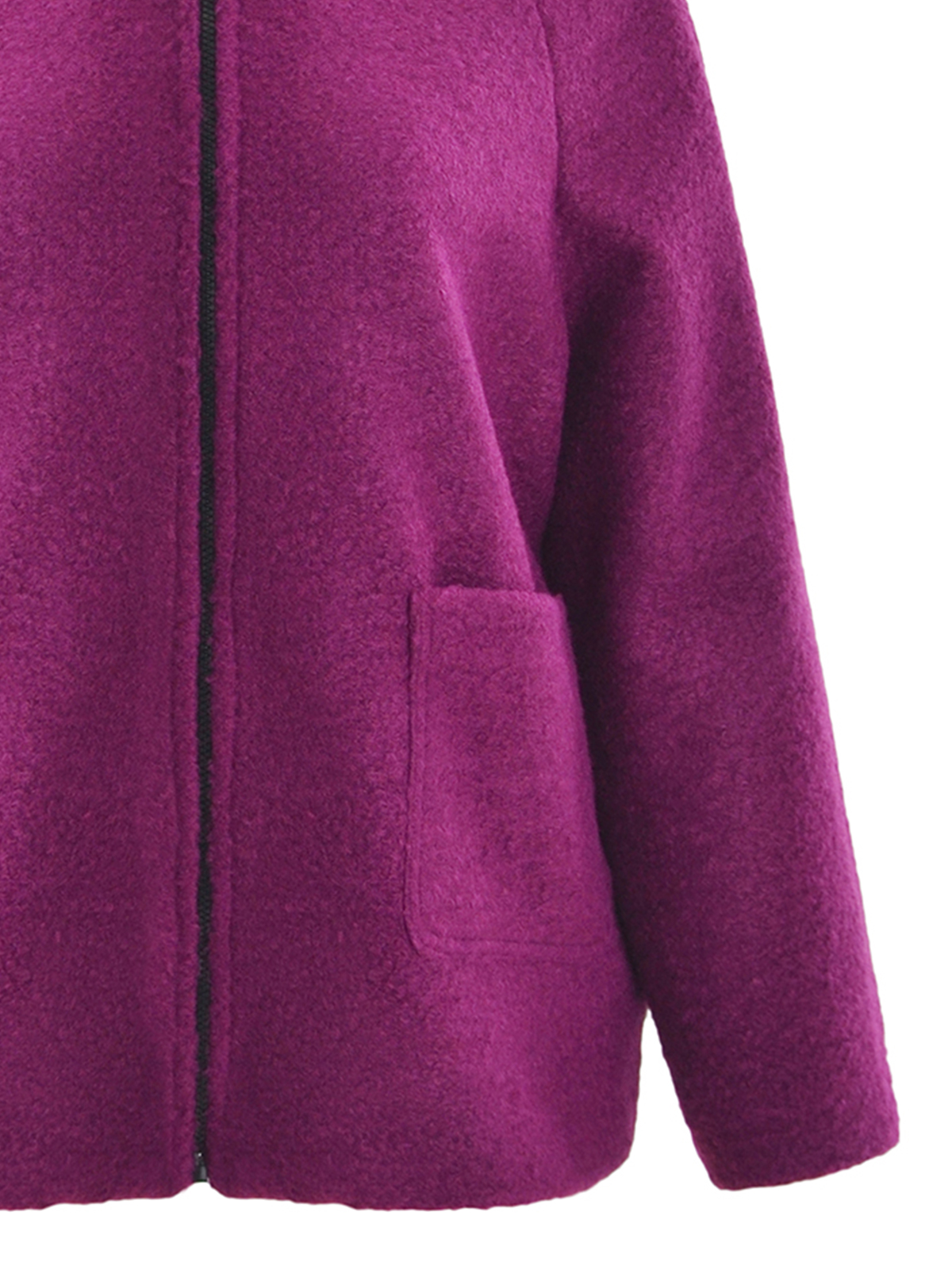 Μπουκλέ ζακέτα με κουκούλα και φερμουάρ φωτογραφία