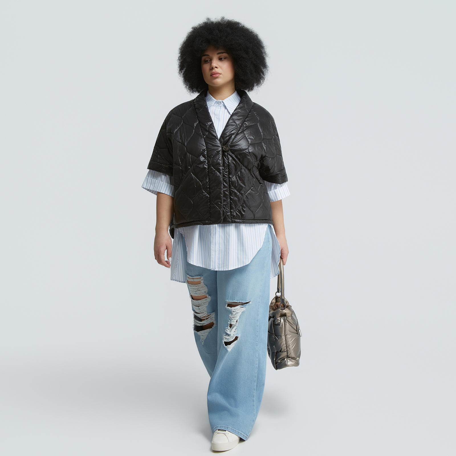 MAT FASHION Καπιτονέ τζάκετ με κοντό μανίκι