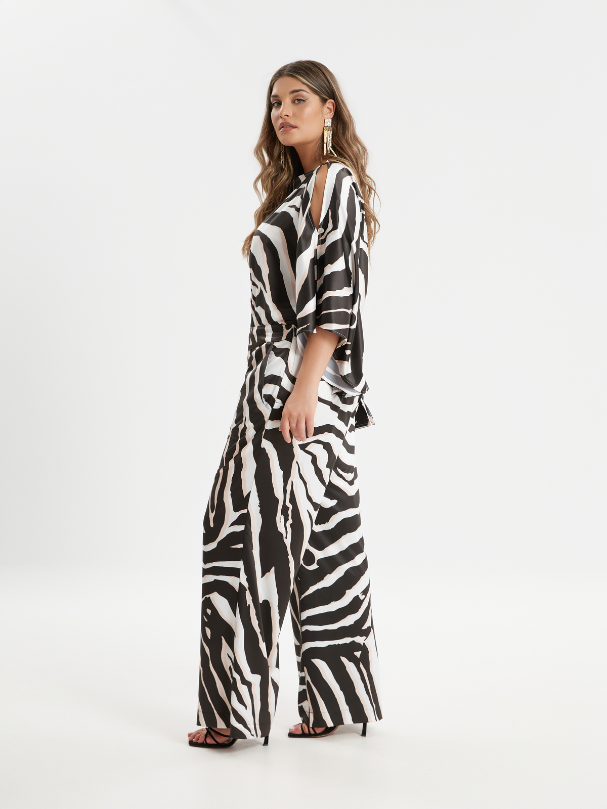 Παντελόνα σατέν zebra print φωτογραφία