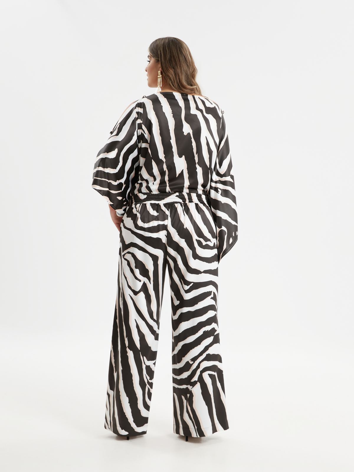 Παντελόνα σατέν zebra print φωτογραφία