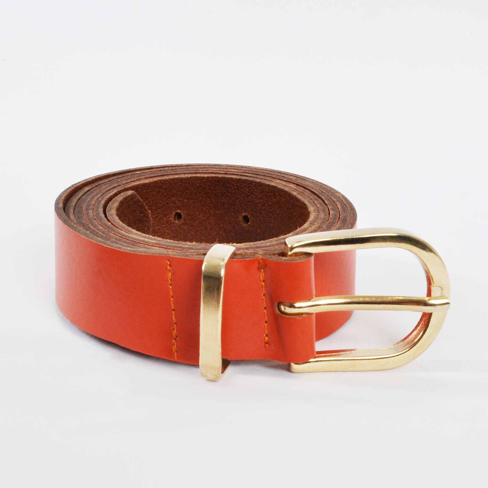 MAT FASHION Ζώνη δερμάτινη με οβάλ αγκράφα