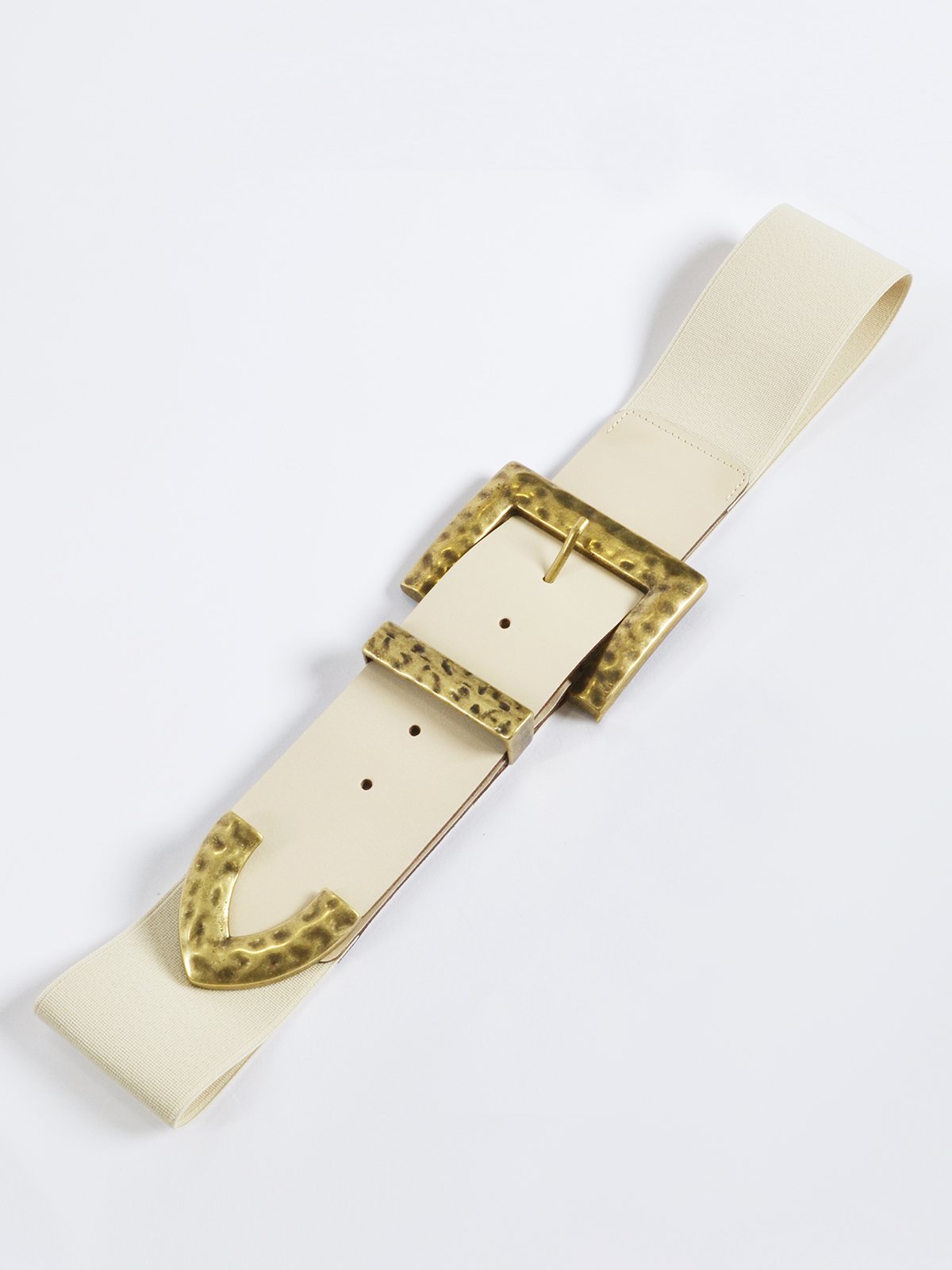 Ελαστική δερμάτινη ζώνη με σφυρήλατη αγκράφα φωτογραφία