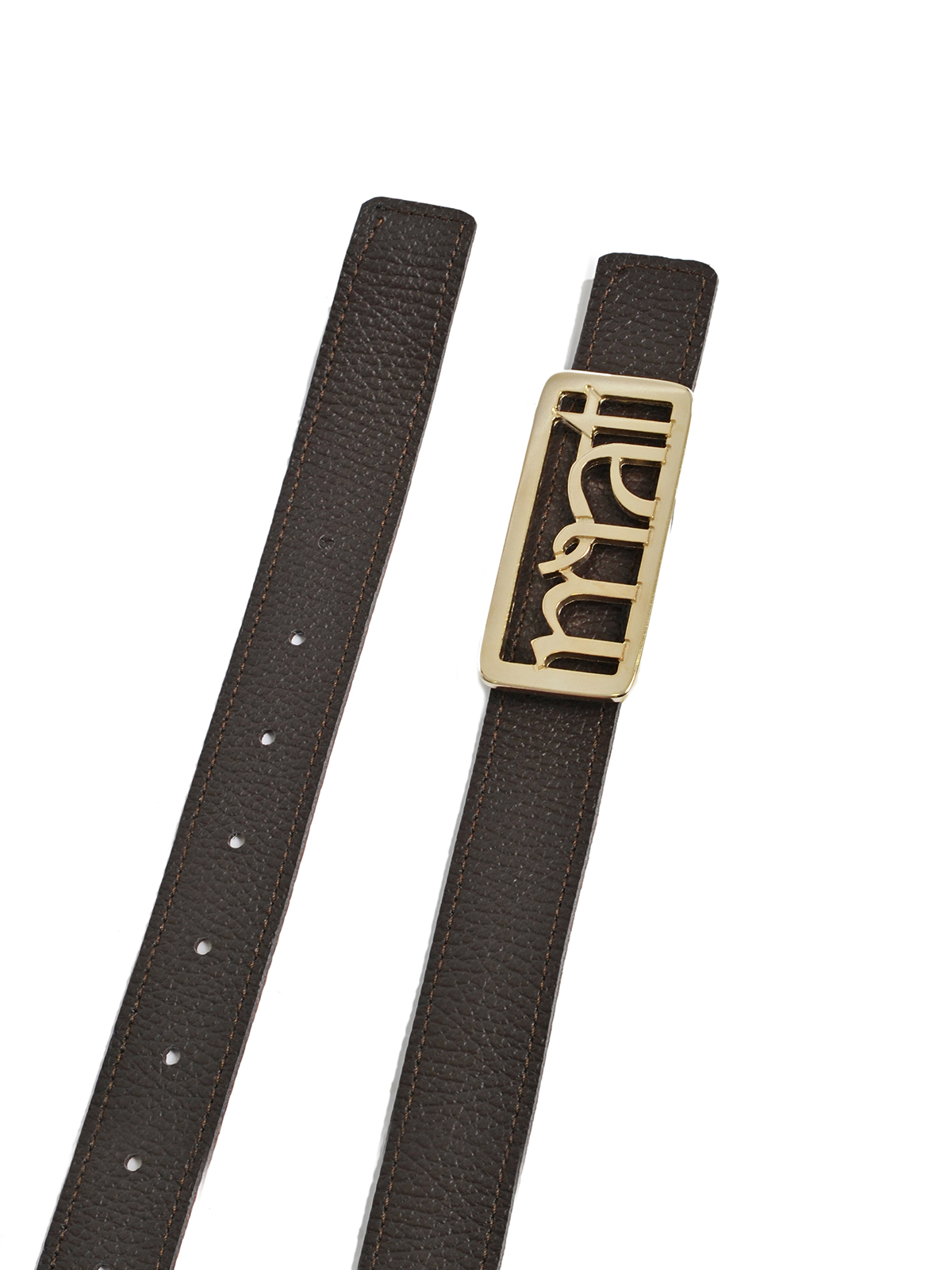 Ζώνη δερμάτινη double face με mat αγκράφα φωτογραφία