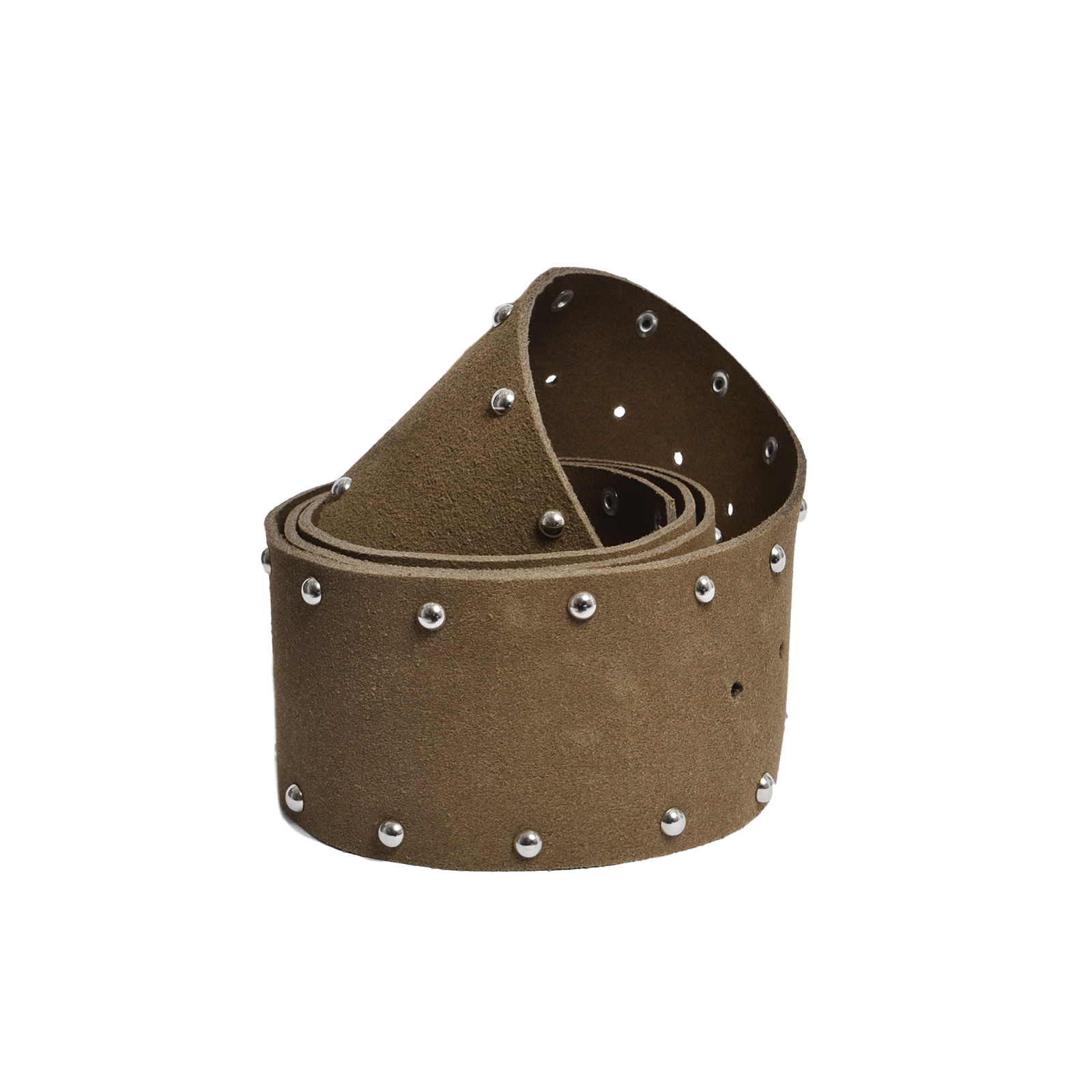 Suede leather studded belt