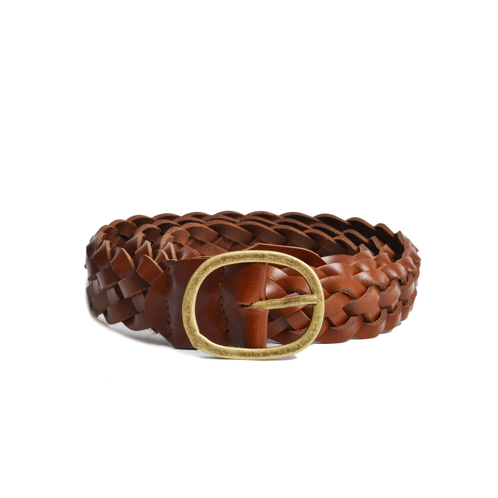 Braided leather belt