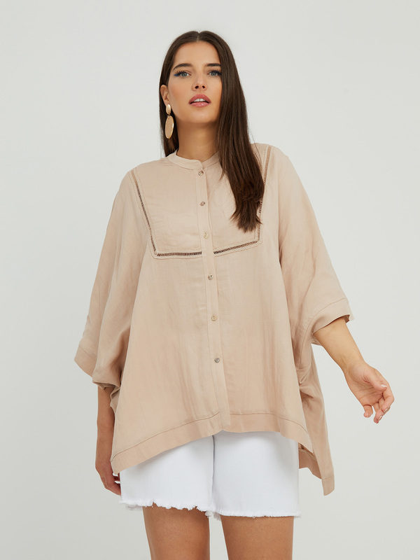 matfashion eco friendly Πουκάμισο βισκόζη με λινό
