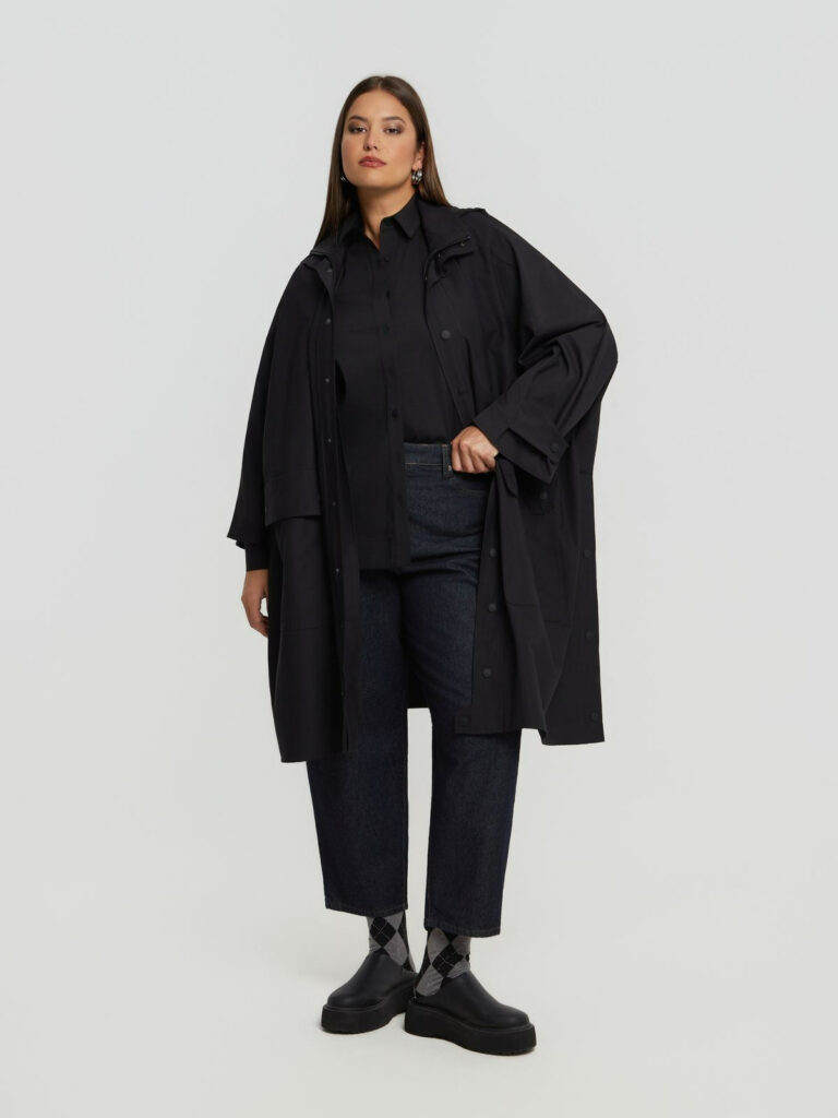 Oversized πανωφόρι τύπου άνορακ με utility τσέπες mat fashion για το Πώς να Επιλέξεις το Σωστό Plus Size Παλτό/Πανωφόρι