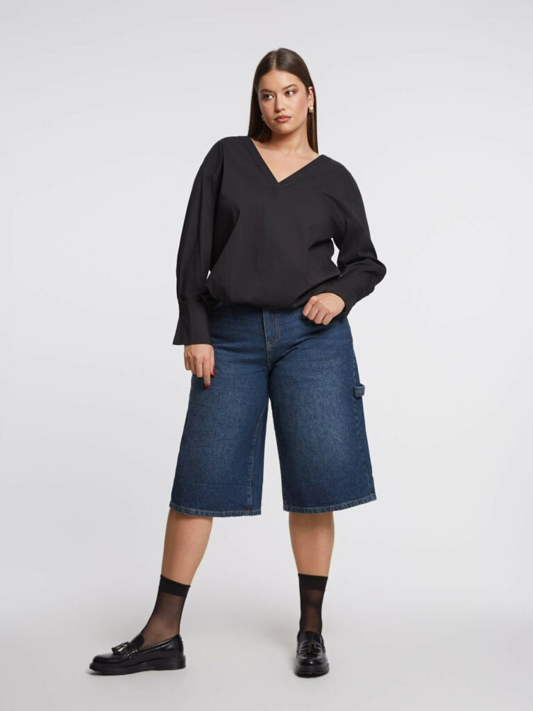 Τζιν βερμούδα με utility λεπτομέρεια mat fashion - Νέες Τάσεις στη Μόδα Φθινόπωρο & Χειμώνας