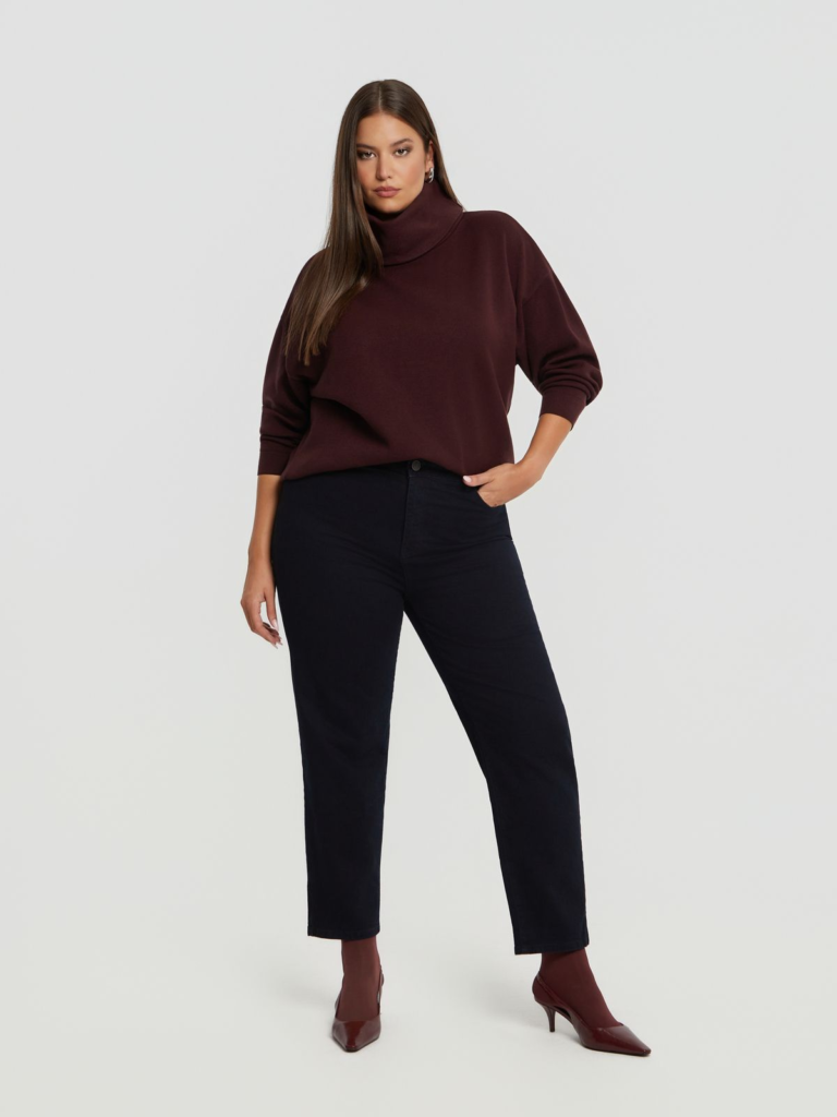 Τζιν μπλε σε γραμμή mom fit mat fashion