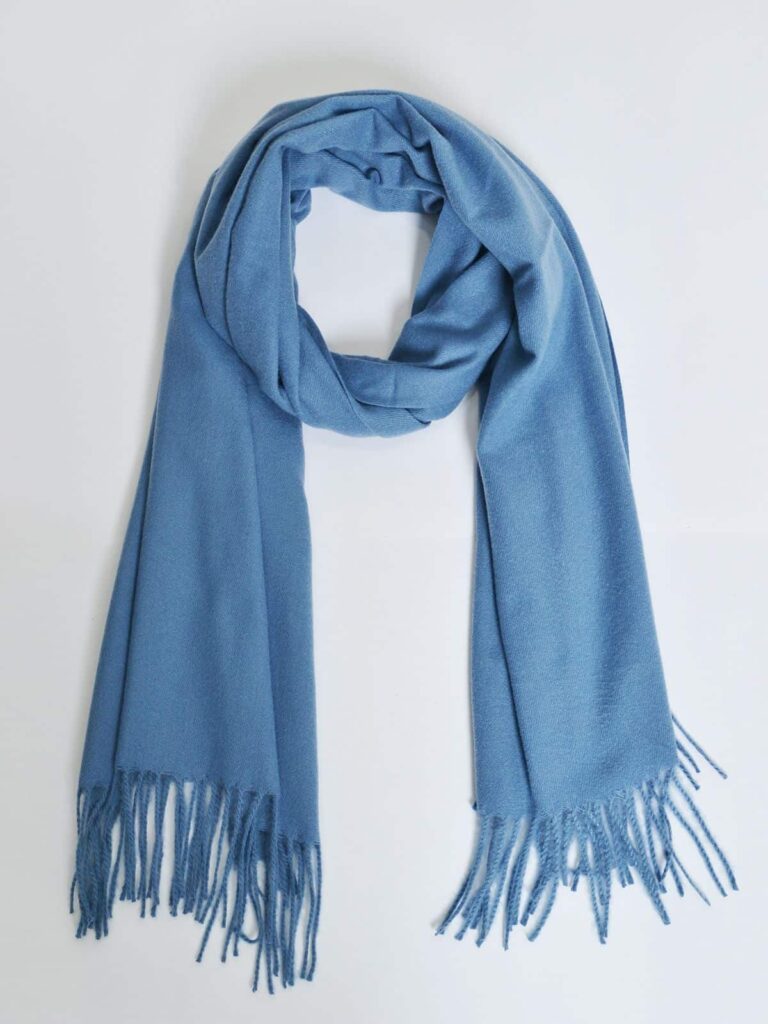 Κασκόλ indigo με κρόσσια από το mat fashion