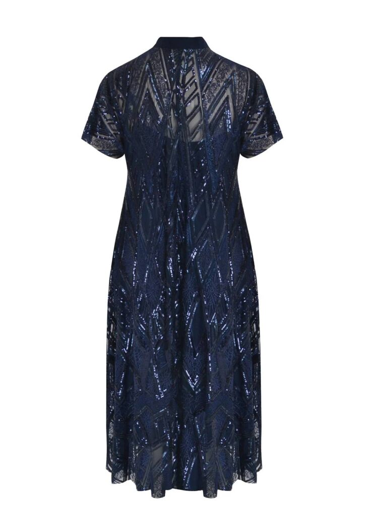 Maxi φόρεμα από τούλι με κεντημένα γεωμετρικά sequin μοτίβα από το mat fashion