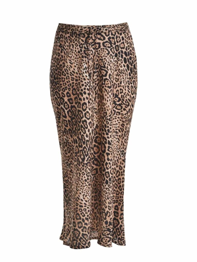 Σατέν φούστα με animal print μοτίβο από mat fashion