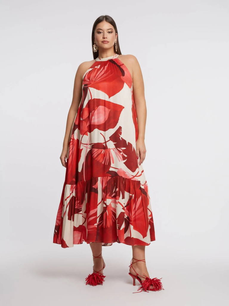 Maxi halter φόρεμα με φλόραλ μοτίβο από mat fashion
